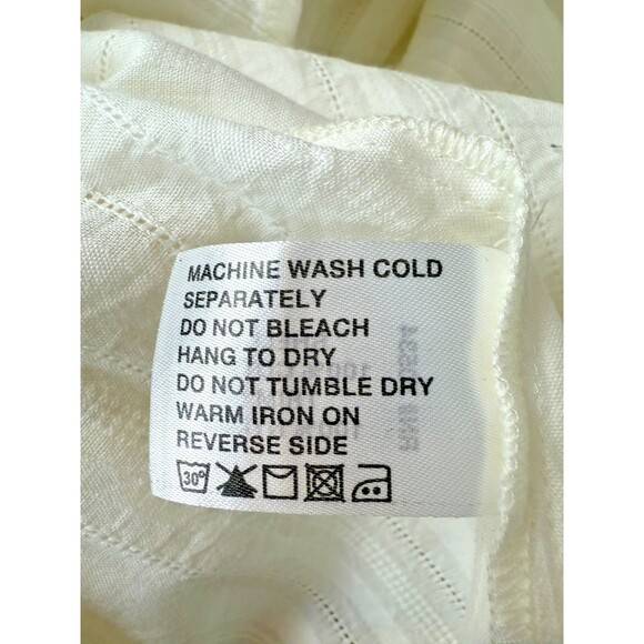 Orvis Ivory Striped Semi Sheer Blouse, Size XL - Picture 6 of 11